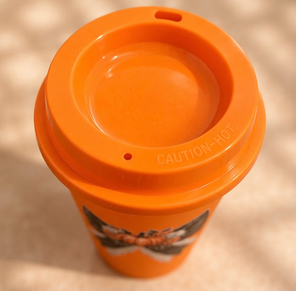 Orange Pumpkin Bow Hot Cup