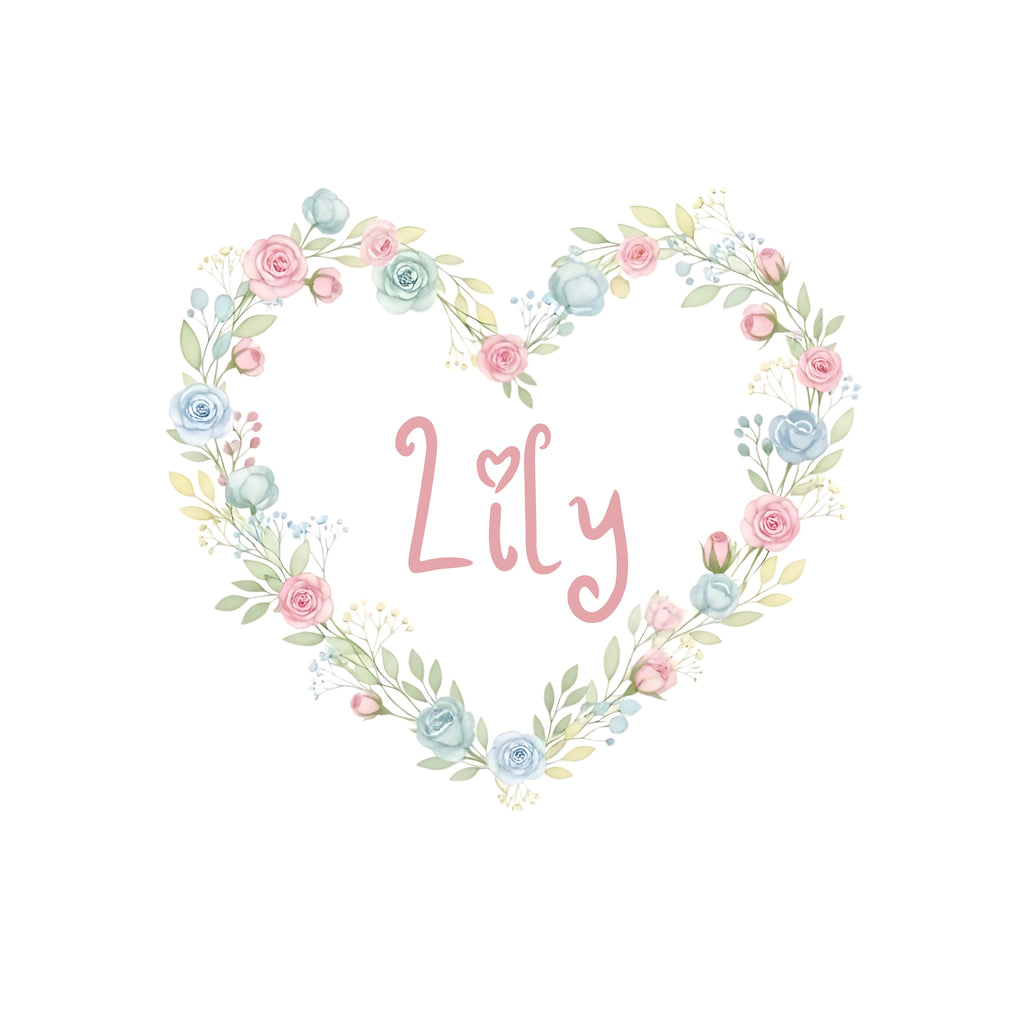 Personalised floral heart frill sleeved sweater