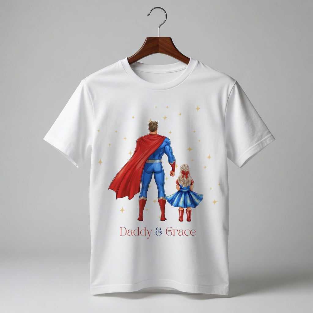 Personalised super dad and me t-shirt