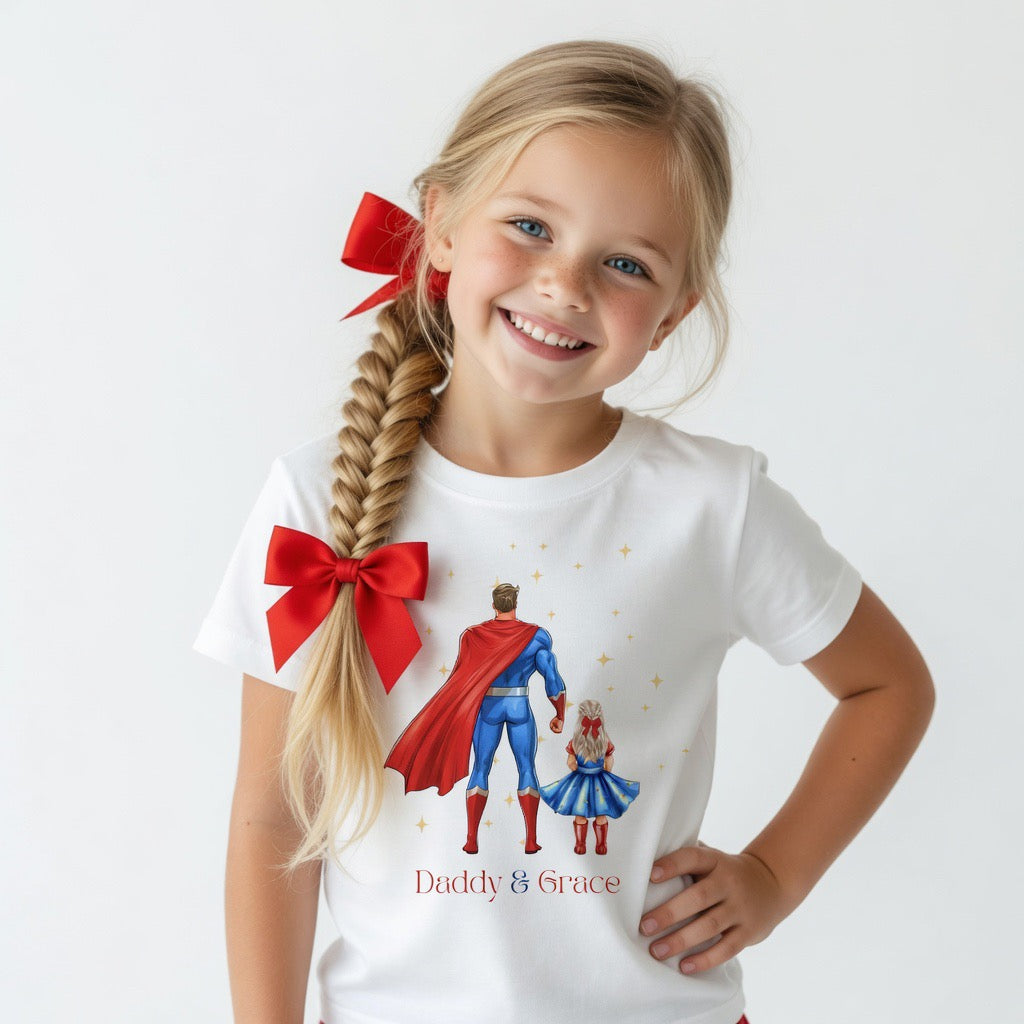 Personalised super dad and me t-shirt