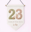 Garden Fairy Personalised Hanging Pennant Sign 23 Years of Pure Magic
