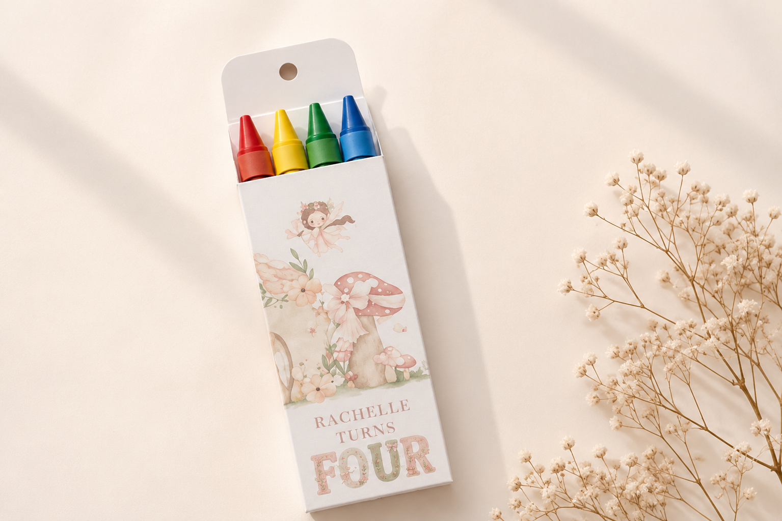 Personalised Garden Fairy Crayon Party Pack