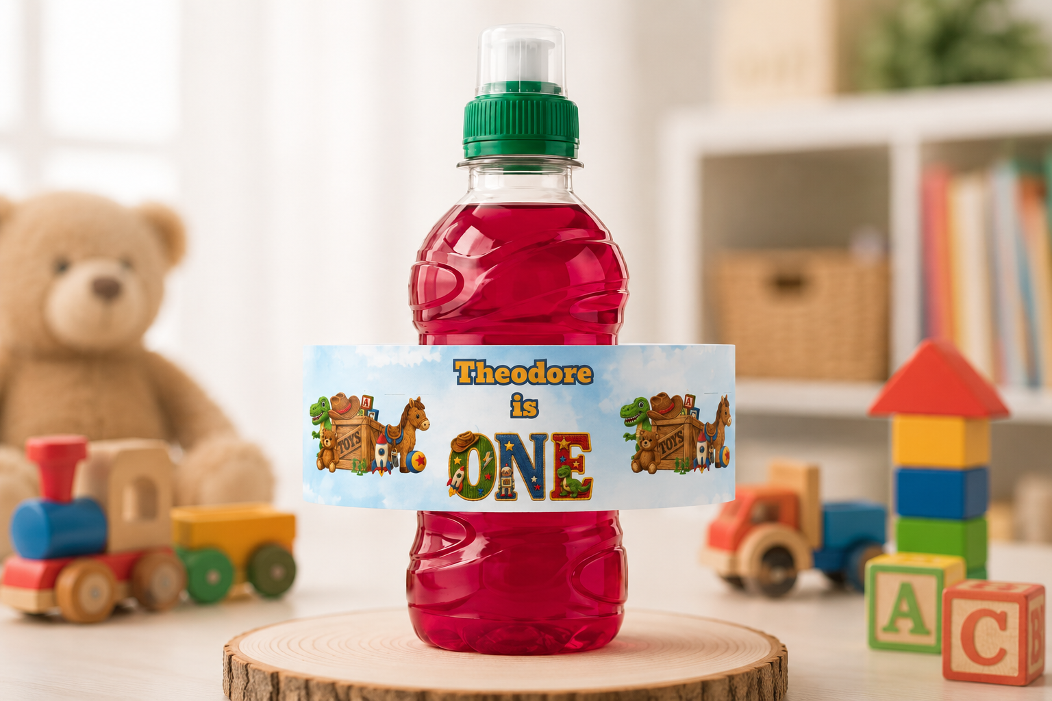 Personalised Playroom FruitShoot Bottle Labels