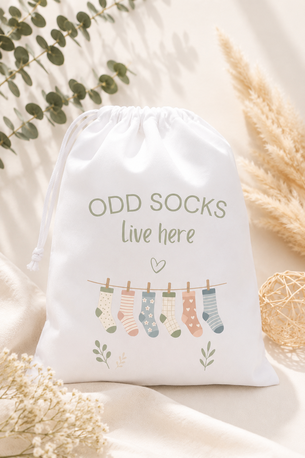 Odd Socks Live Here Drawstring Bag