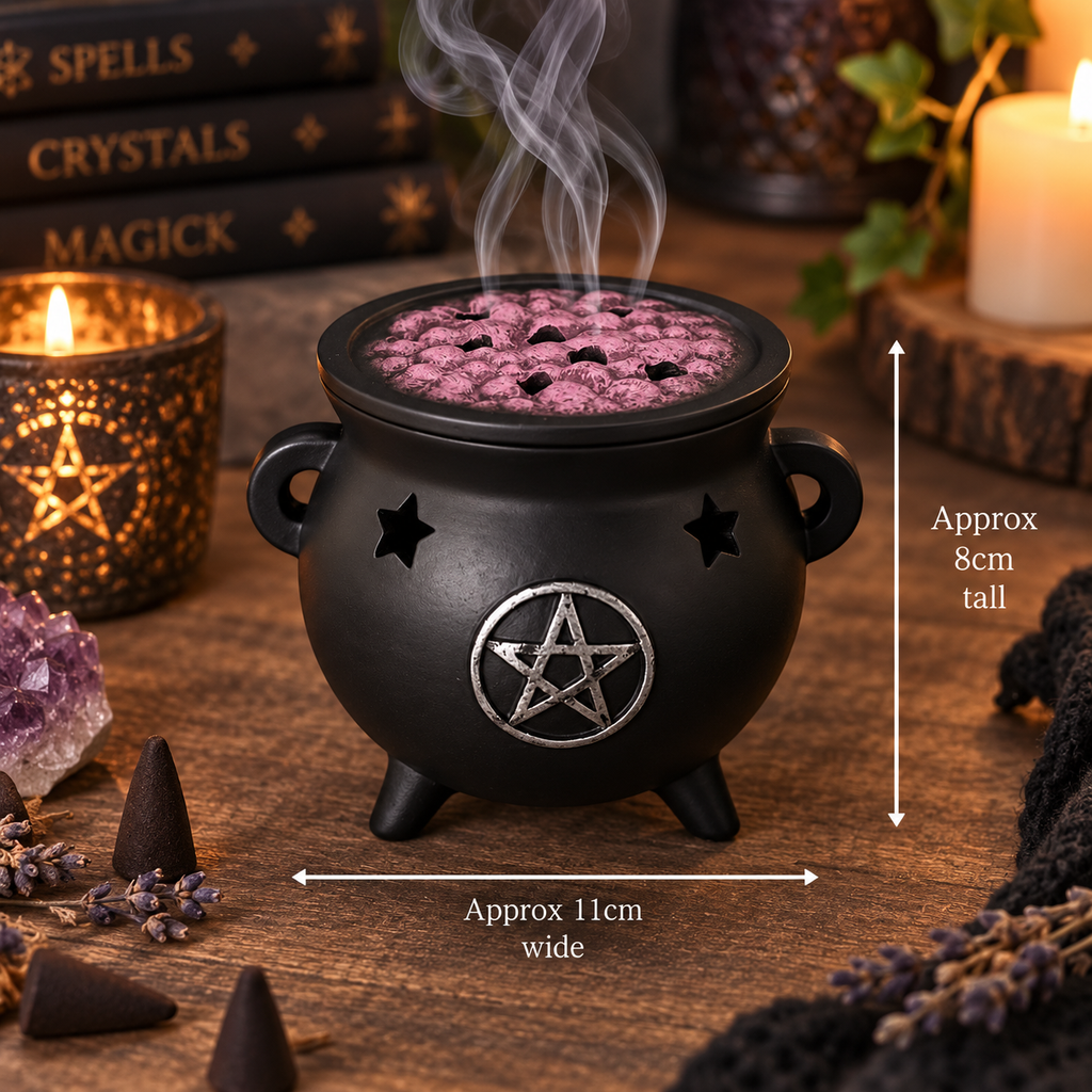 Little Cauldron Pentagram Incense Cone Burner