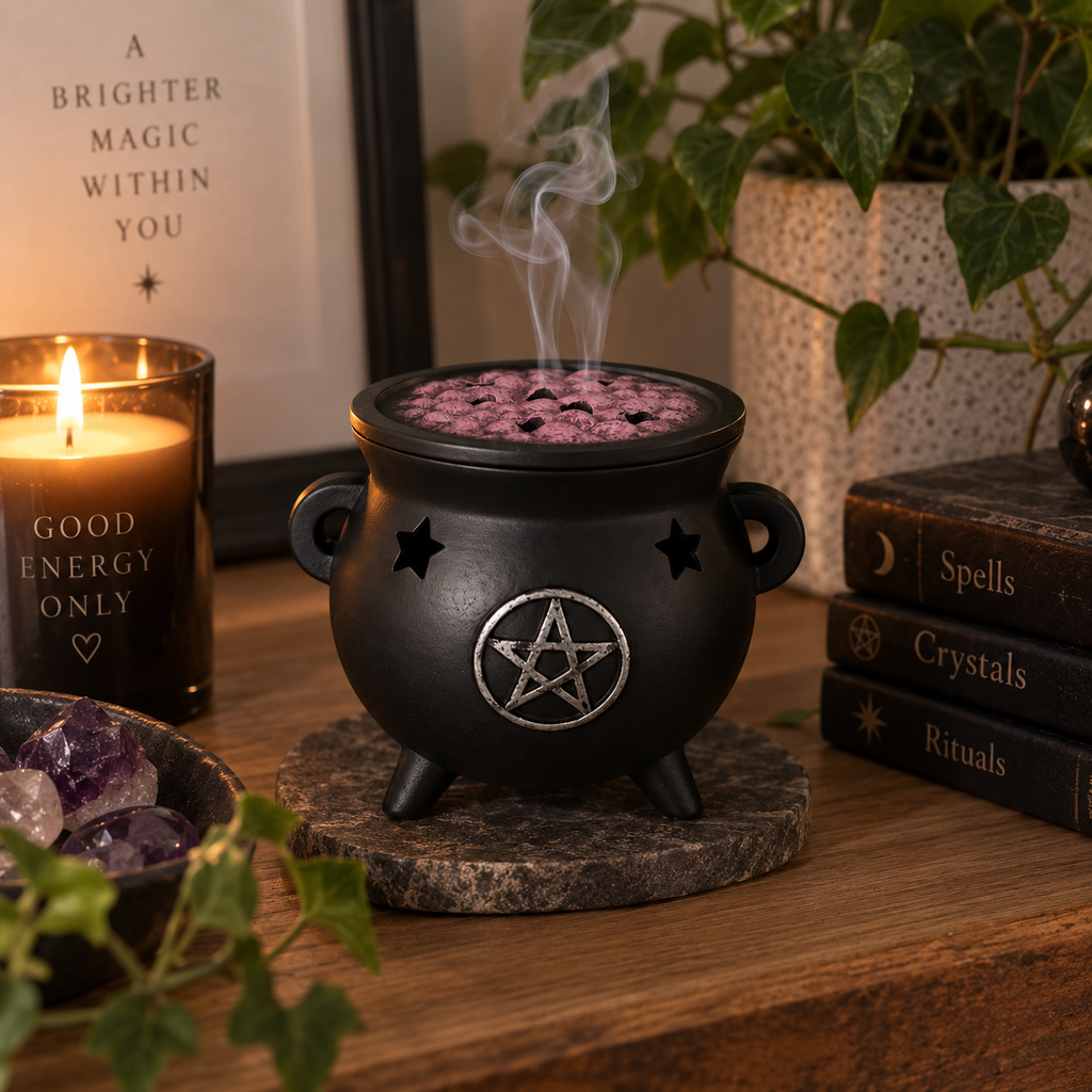 Little Cauldron Pentagram Incense Cone Burner