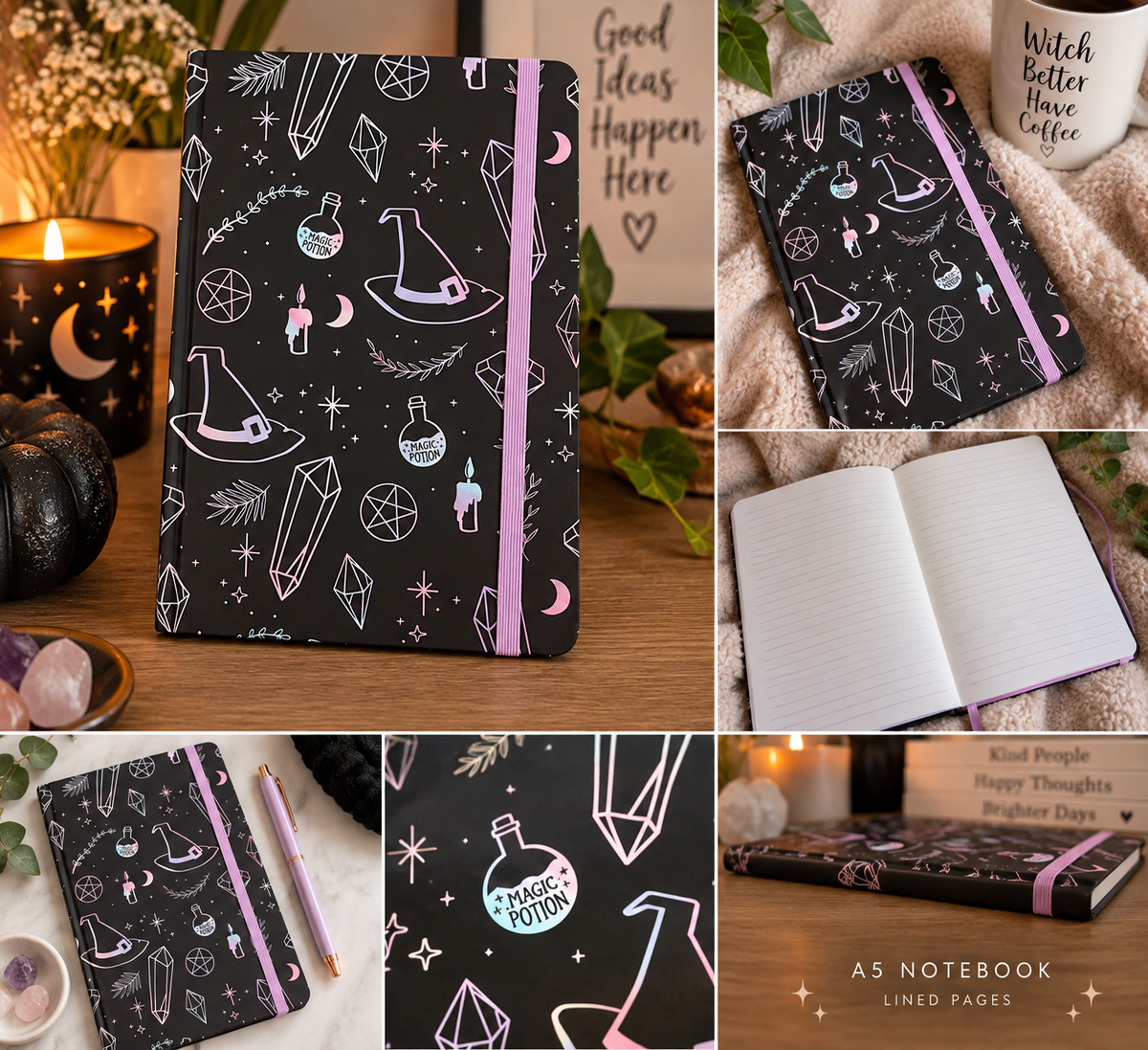 Mystical Magic A5 Lined Notebook