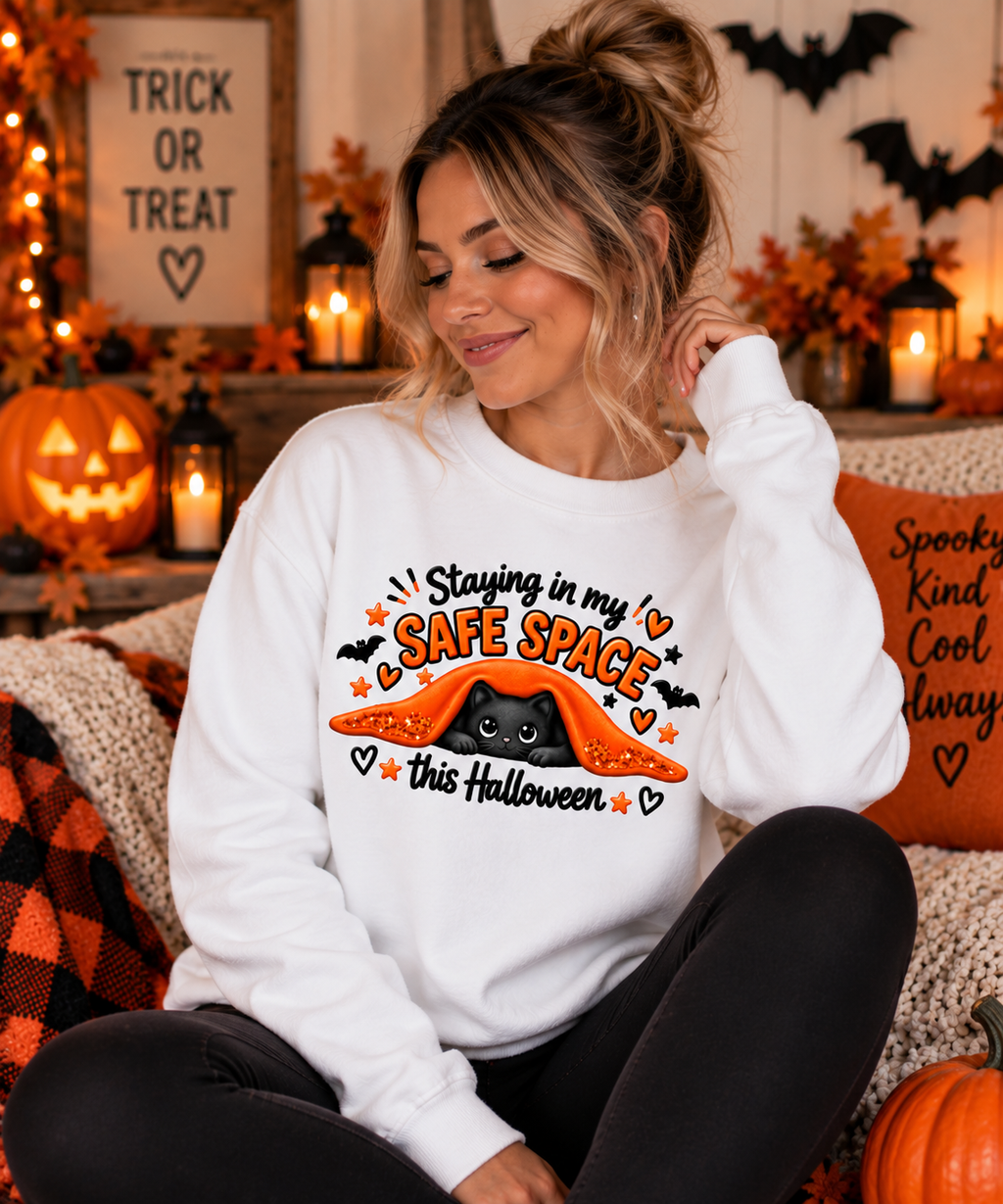 Staying in My Safe Place This Halloween Cat Sweater