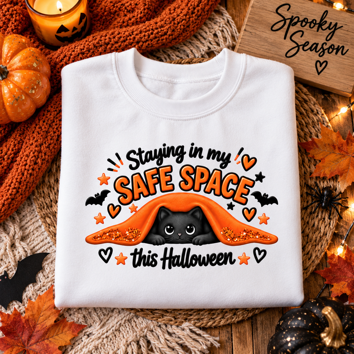 Staying in My Safe Place This Halloween Cat Sweater