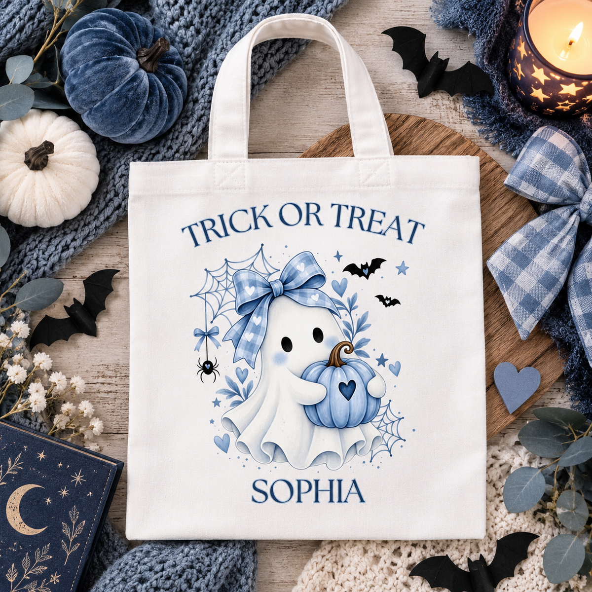 Blue Pumpkin Halloween Mini Tote Bag