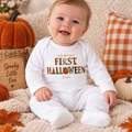Vintage Pumpkin Patch Personalised Babygrow