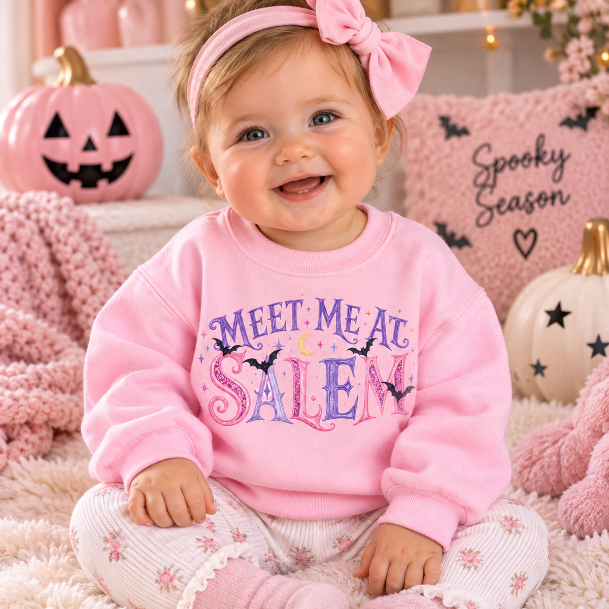 Meet Me At Salem Pastel Pink Sweater