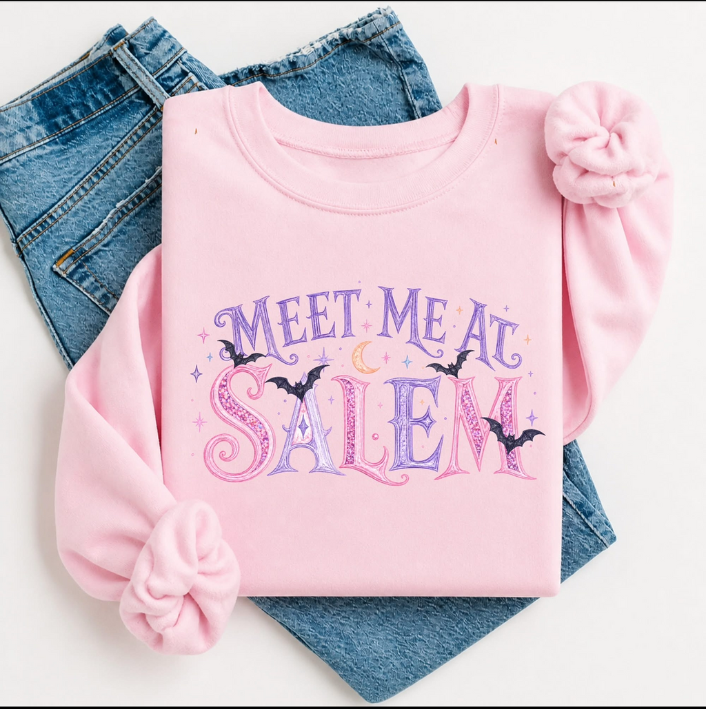 Meet Me At Salem Pastel Pink Sweater