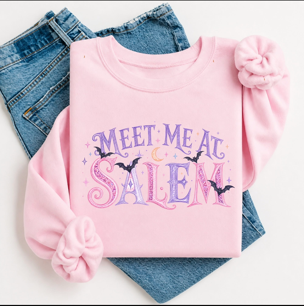 Meet Me At Salem Pastel Pink Sweater