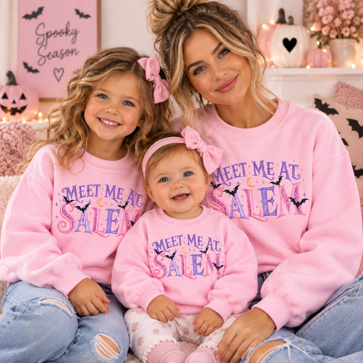 Meet Me At Salem Pastel Pink Sweater