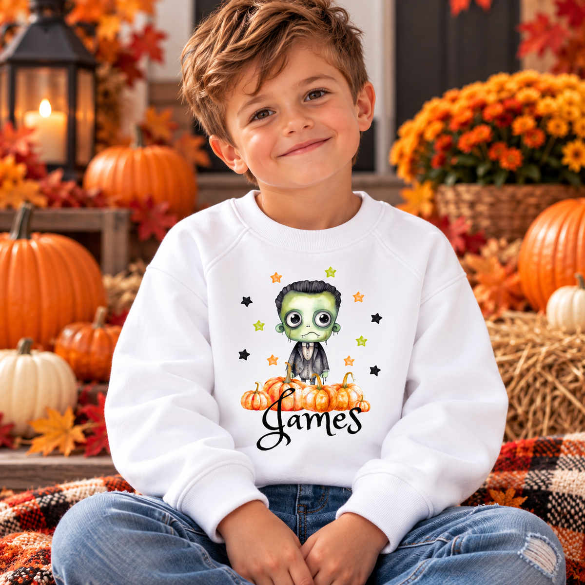 Pumpkin Patch Monsters Personalised Sweater