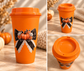 Orange Pumpkin Bow Hot Cup