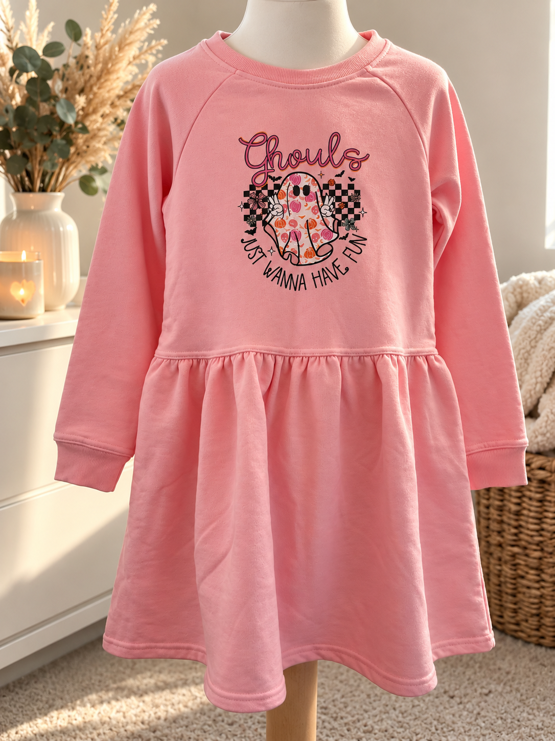 Ghouls Just Wanna Have Fun Sweatshirt Dress - 7-8Yrs