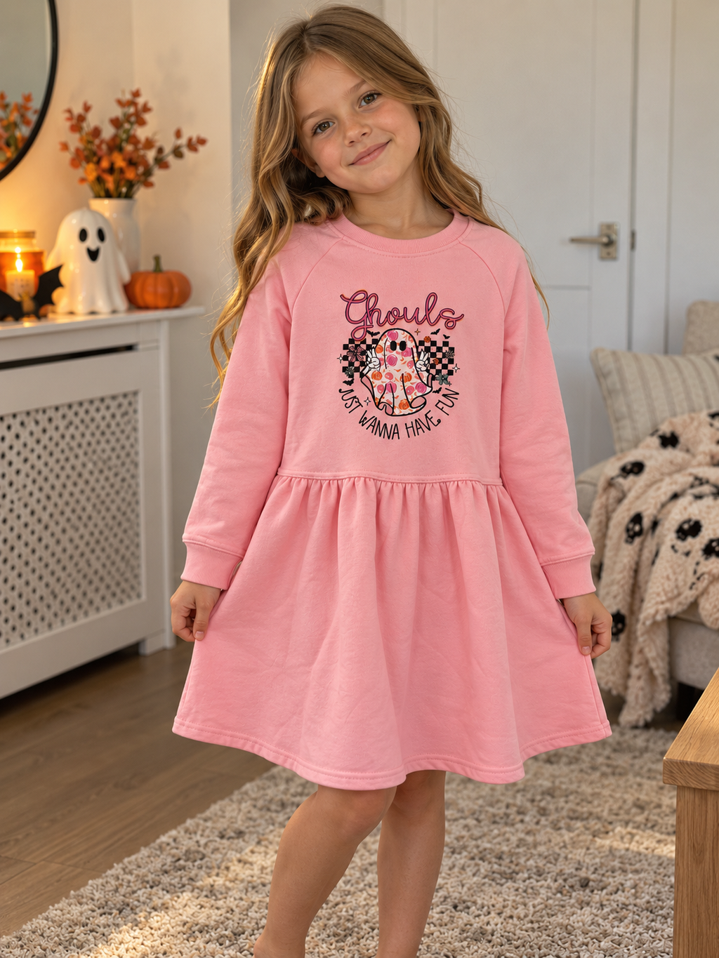 Ghouls Just Wanna Have Fun Sweatshirt Dress - 7-8Yrs