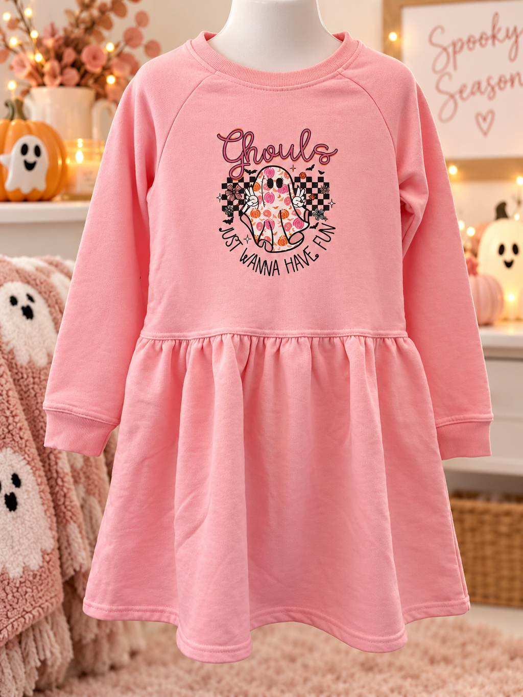 Ghouls Just Wanna Have Fun Sweatshirt Dress - 7-8Yrs