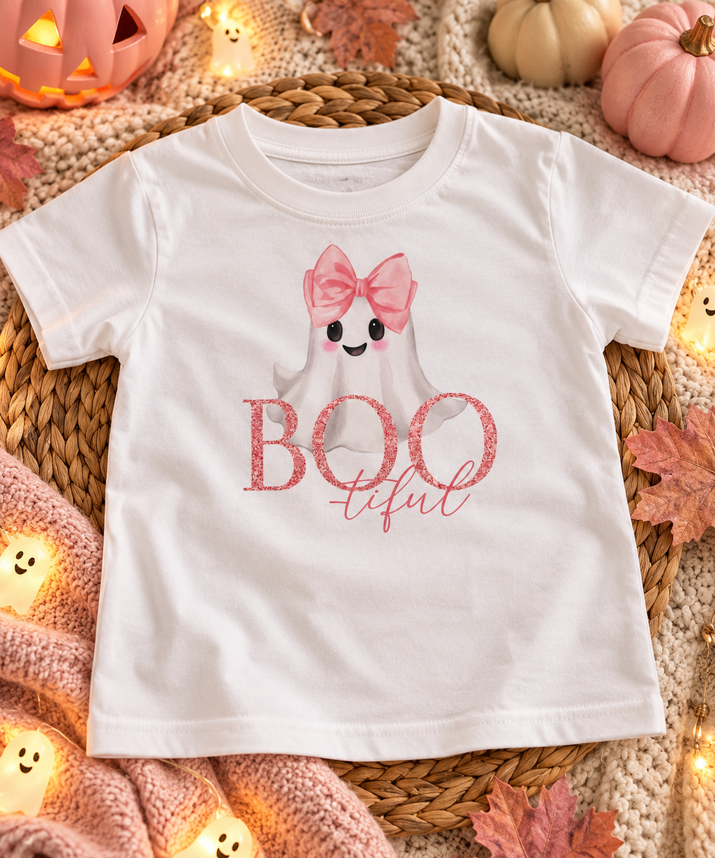 Boo-tiful Pink Ghost T-Shirt - 5-6Yrs
