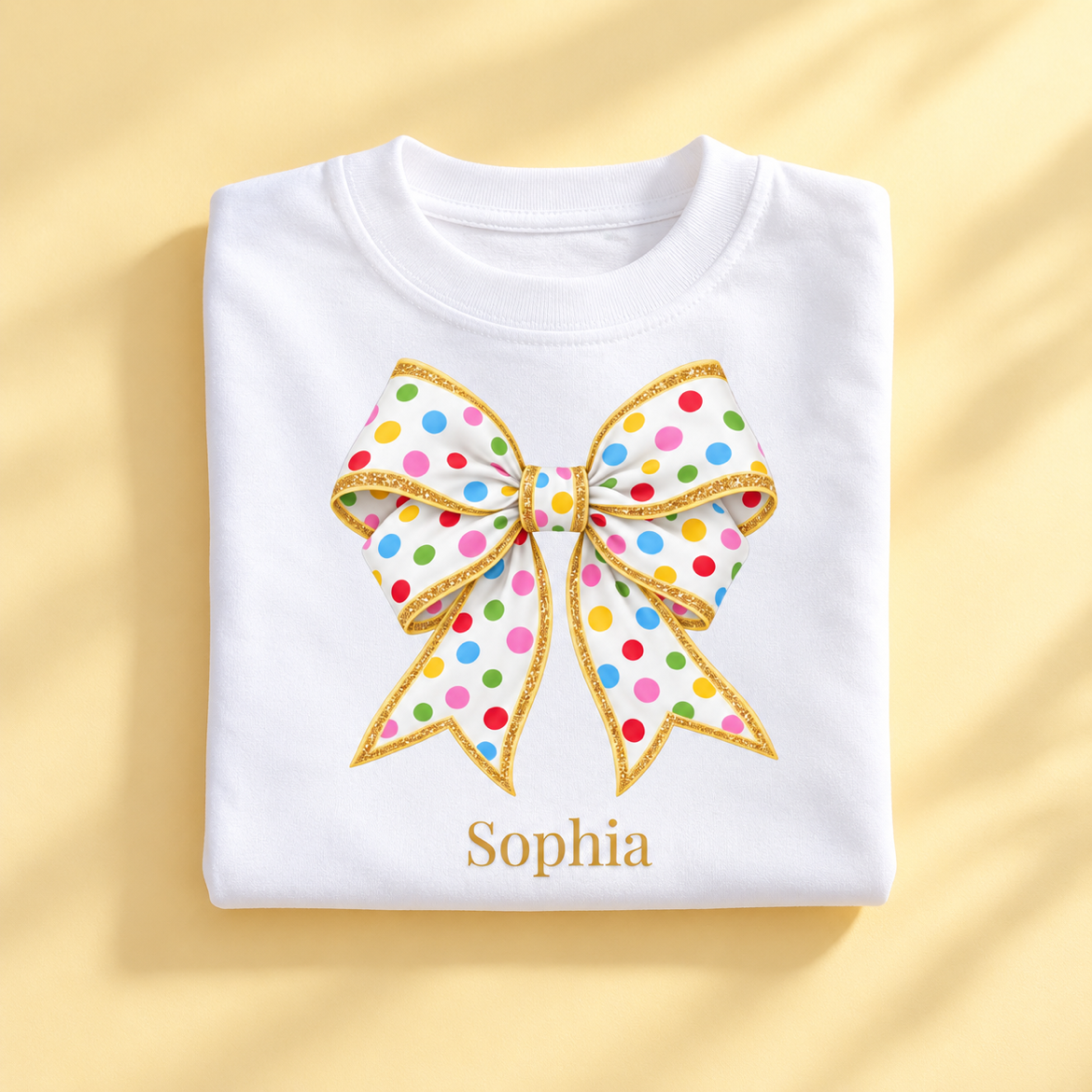 Personalised Polka Dot Bow T-Shirt