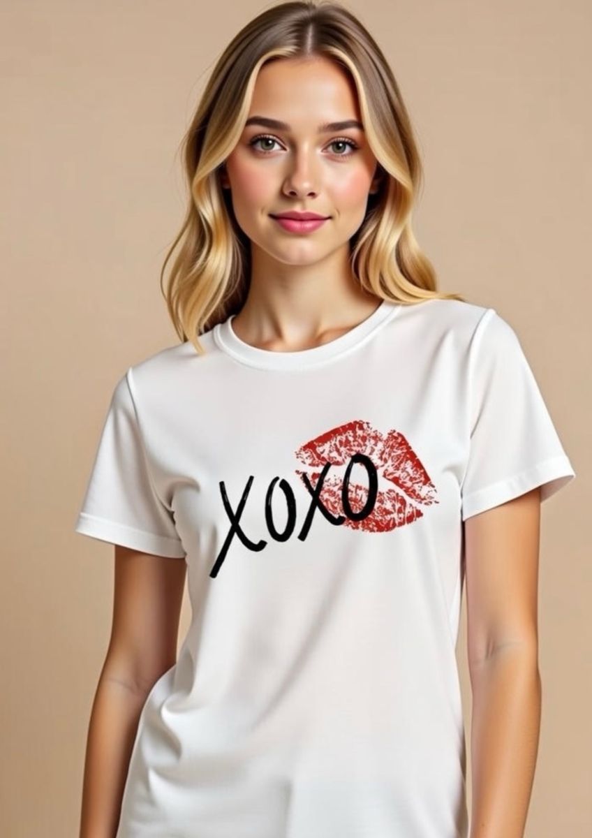 XOXO kiss print T-Shirt