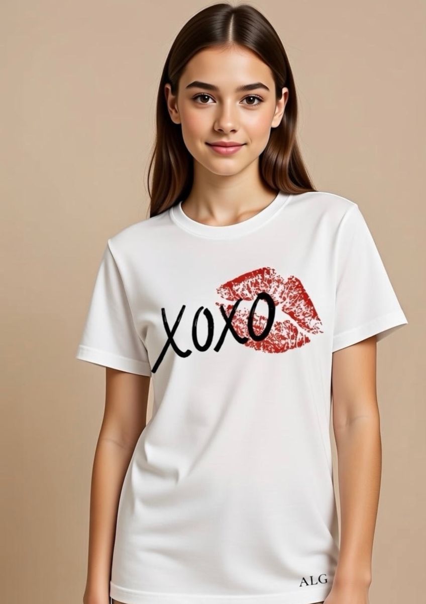XOXO kiss print T-Shirt
