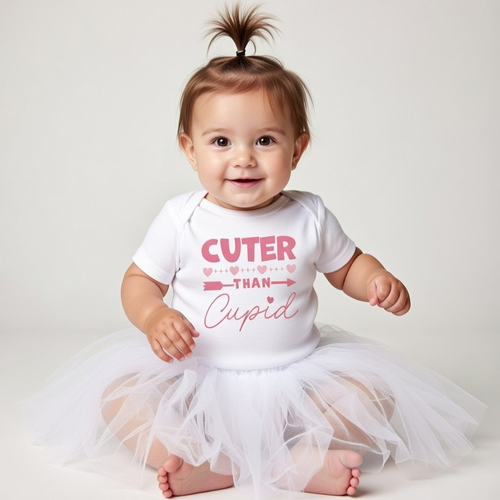 ‘Cuter Than Cupid’ Baby Vest (Pink)
