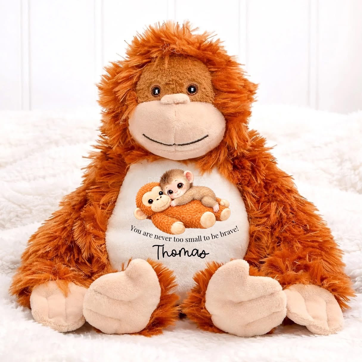 Personalised orangutan teddy bear