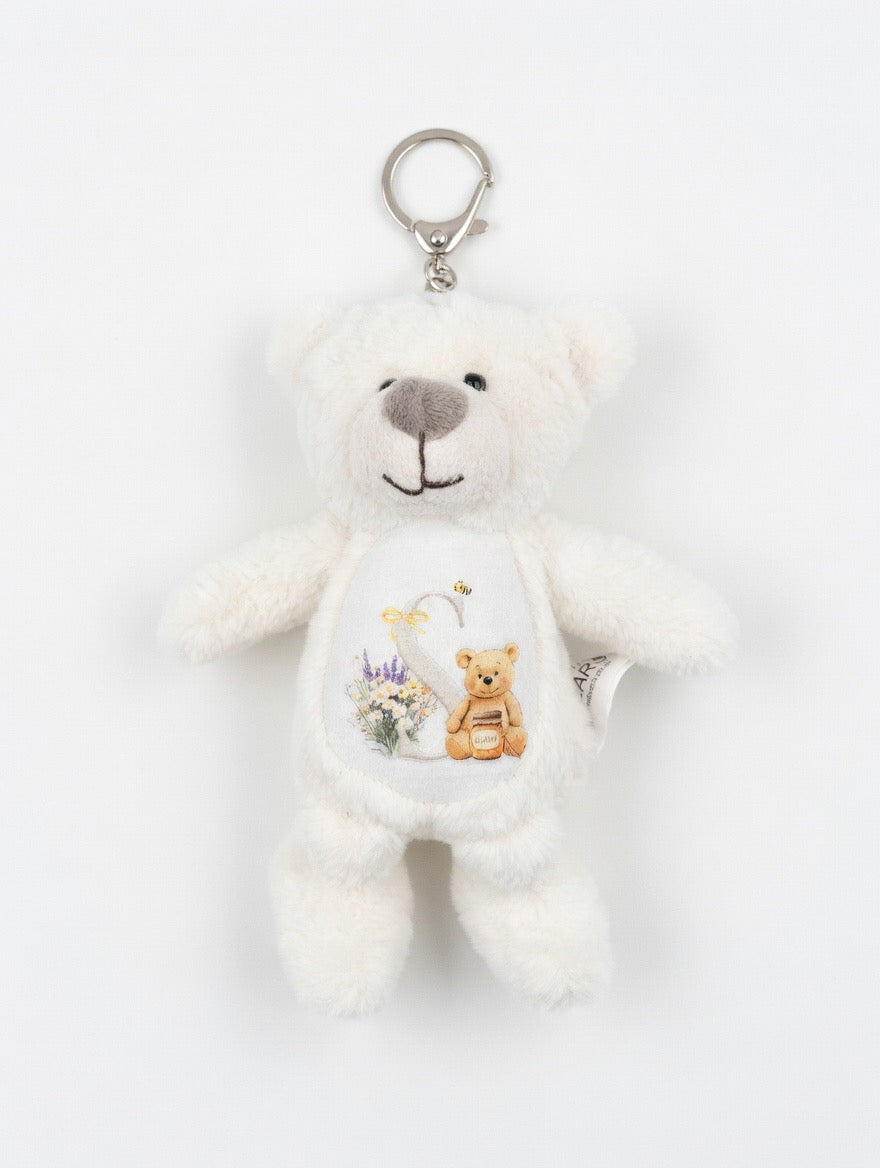 Honey bear initial - Tummi Bear keychain/bag charm