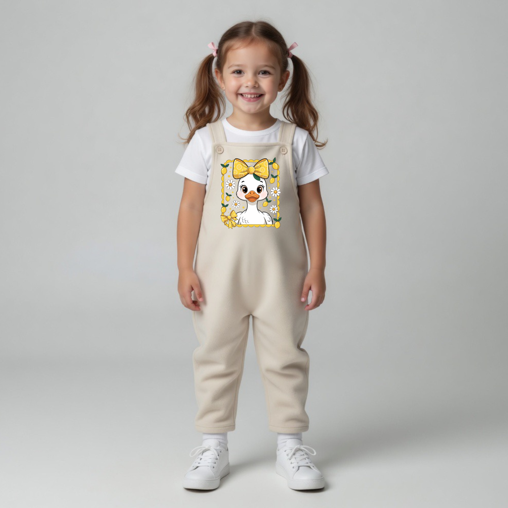 Oat Sweet Duck & Daisy Fleece Overalls