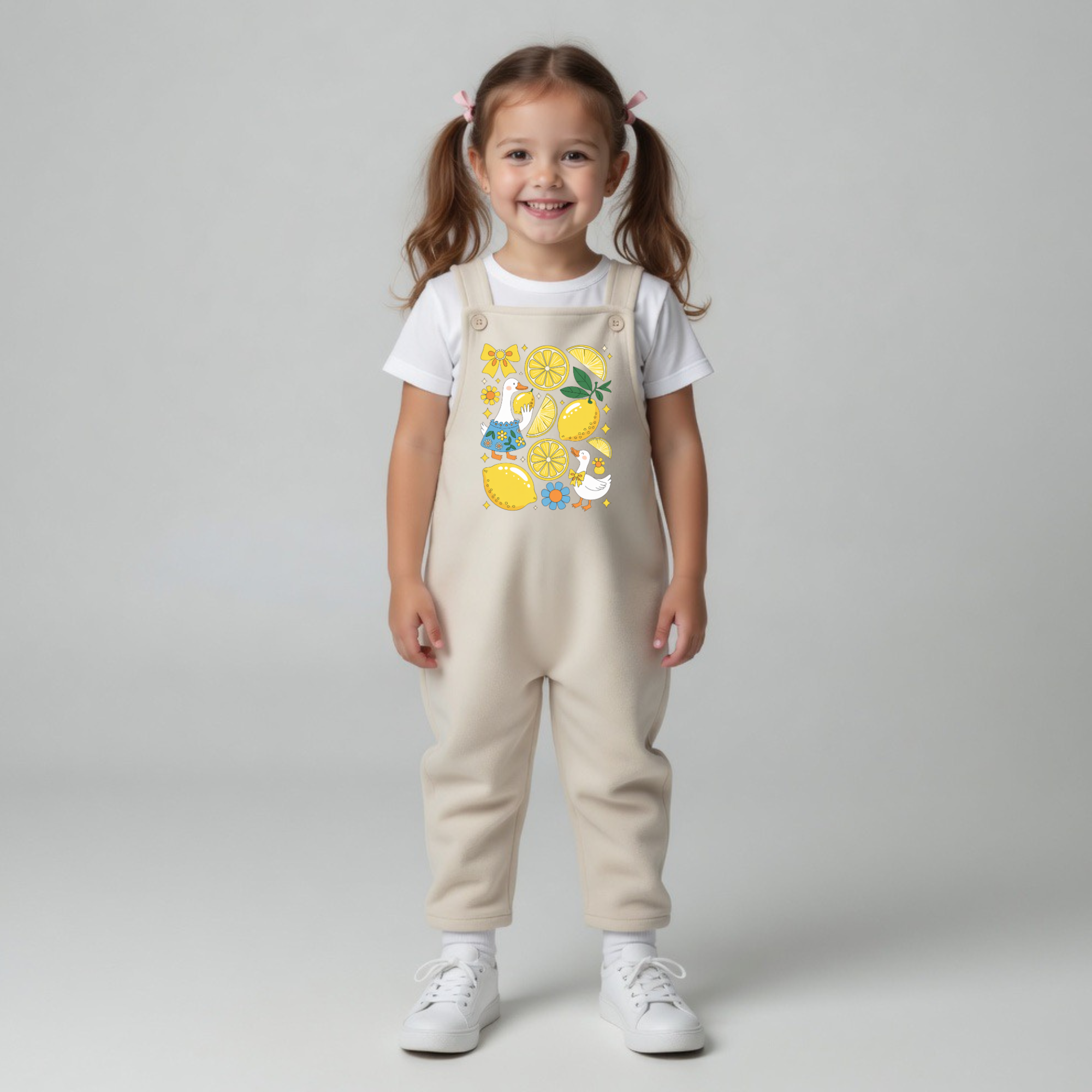Oat Lemon Meadow Fleece Overalls